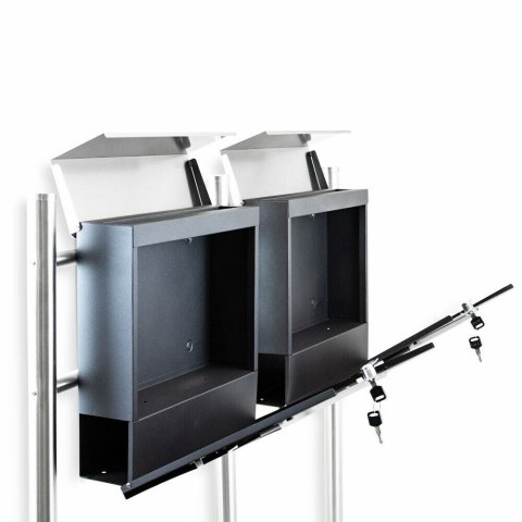 PODWÓJNA SKRZYNKA POCZTOWA Z GAZETNIKIEM WOLNOSTOJĄCA NOWOCZESNA