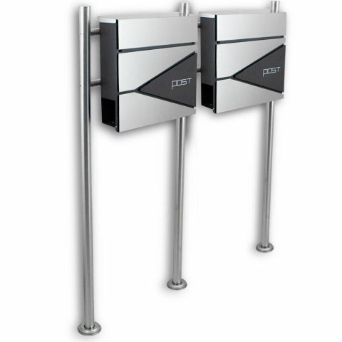 PODWÓJNA SKRZYNKA POCZTOWA Z GAZETNIKIEM WOLNOSTOJĄCA NOWOCZESNA