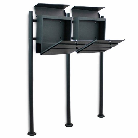 PODWÓJNE SKRZYNKI NA LISTY GRAFITOWE 120 CM /BITUXX MALOWANA PROSZKOWO