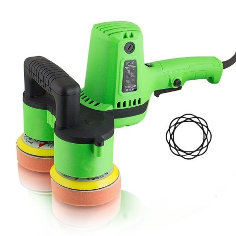 POLERKA BITUXX 400W ROTACYJNA PODWÓJNA ZESTAW AKCESORIÓW + PŁYN POLERSKI