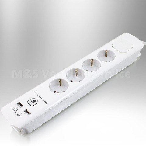 PRZEDŁUŻACZ 4 GNIAZDA + USB