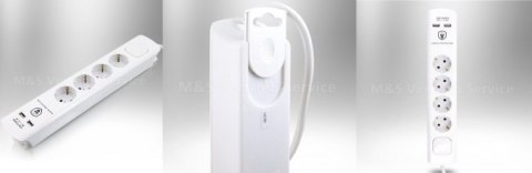 PRZEDŁUŻACZ 4 GNIAZDA + USB