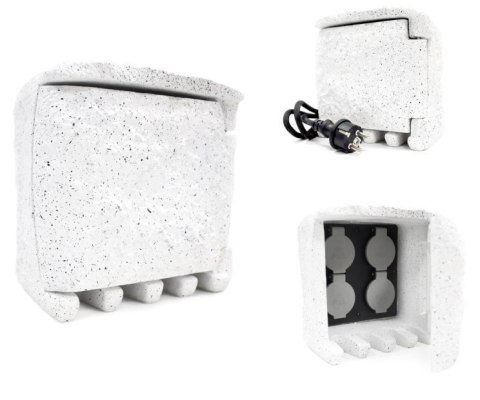 PRZEDŁUŻACZ DO OGRODU KAMIEŃ OGRODOWY IMITACJA KAMIENIA 4 GNIAZDA