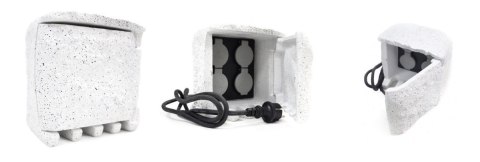 PRZEDŁUŻACZ DO OGRODU KAMIEŃ OGRODOWY IMITACJA KAMIENIA 4 GNIAZDA