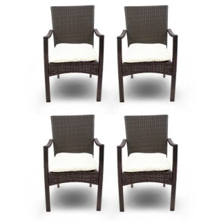RATTANOWE KRZESŁA DO OGRODU NA TARAS LACESTONE ZESTAW 4 SZTUKI