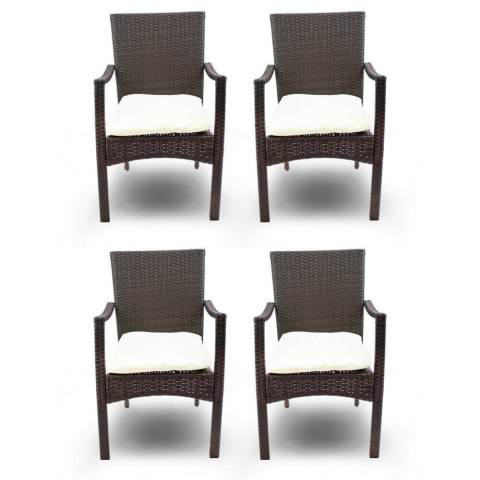 RATTANOWE KRZESŁA DO OGRODU NA TARAS LACESTONE ZESTAW 4 SZTUKI