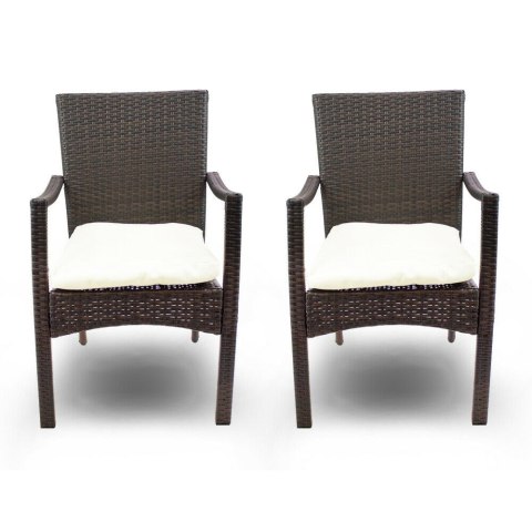 RATTANOWE KRZESŁA OGRODOWE TARASOWE 2 SZTUKI SOLIDNE LACESTONE