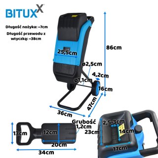 ROZDRABNIACZ OGRODOWY DO GAŁĘZI/LIŚCI 2500W Z DODATKOWYM WORKIEM ZBIORCZYM