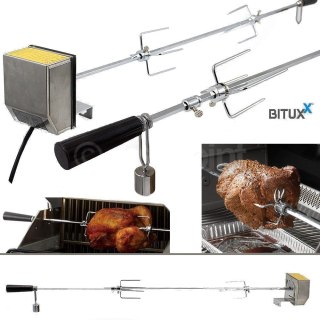 ROŻEN ELEKTRYCZNY OBROTOWY DO GRILLA ZE STALI CHROMOWANEJ BITUXX