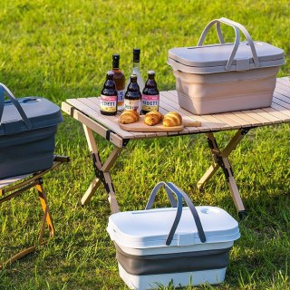 SKŁADANY KOSZ PIKNIKOWY NA ZAKUPY LEKKI 16L Z POKRYWKĄ WIELOFUNKCYJNY