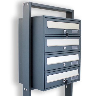 SKRZYNKA NA KORYTARZ POCZTOWA NA LISTY LOKATORSKA 4 CIEMNOSZARA