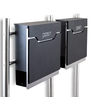 SKRZYNKA NA LISTY NA STOJAKU PODWÓJNA 2SZT Z GAZETNIKIEM POST