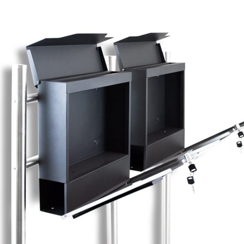 SKRZYNKA NA LISTY NA STOJAKU PODWÓJNA 2SZT Z GAZETNIKIEM POST