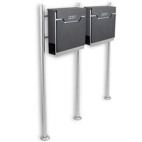 SKRZYNKA NA LISTY NA STOJAKU PODWÓJNA 2SZT Z GAZETNIKIEM POST