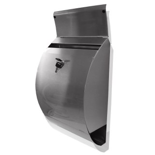 SKRZYNKA NA LISTY POCZTOWA ZE STALI NIERDZEWNEJ Z GAZETNIKIEM