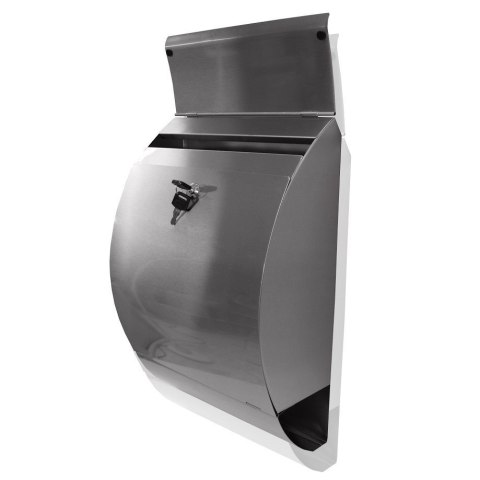 SKRZYNKA NA LISTY POCZTOWA ZE STALI NIERDZEWNEJ Z GAZETNIKIEM