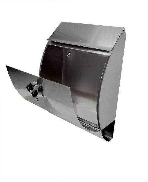 SKRZYNKA NA LISTY POCZTOWA ZE STALI NIERDZEWNEJ Z GAZETNIKIEM