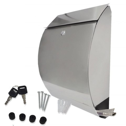 SKRZYNKA NA LISTY POCZTOWA ZE STALI NIERDZEWNEJ Z GAZETNIKIEM