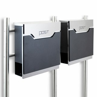 SKRZYNKA NA LISTY PODWÓJNA Z GAZETNIKIEM 2szt POST NOWOCZESNA NA SŁUPKU STOJĄCA