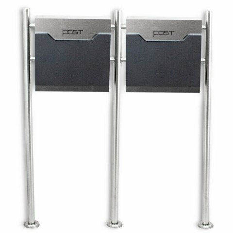 SKRZYNKA NA LISTY PODWÓJNA Z GAZETNIKIEM 2szt POST NOWOCZESNA NA SŁUPKU STOJĄCA