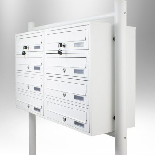 SKRZYNKA POCZTOWA LOKATORSKA 2X4 STAL NIERDZEWNA BIAŁA LOKATORKA