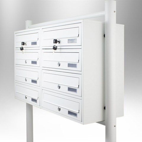 SKRZYNKA POCZTOWA LOKATORSKA 2X4 STAL NIERDZEWNA BIAŁA LOKATORKA