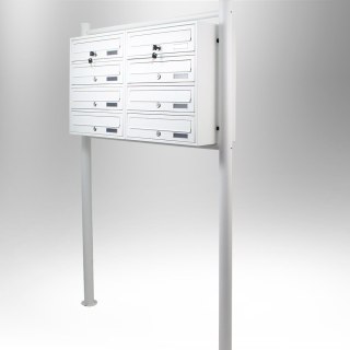 SKRZYNKA POCZTOWA LOKATORSKA 2X4 STAL NIERDZEWNA BIAŁA LOKATORKA