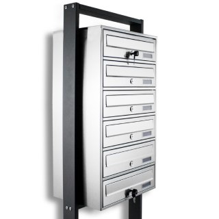 SKRZYNKA POCZTOWA LOKATORSKA 6 STAL NIERDZEWNA Z WRZUTNIKIEM