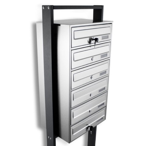 SKRZYNKA POCZTOWA LOKATORSKA 6 STAL NIERDZEWNA Z WRZUTNIKIEM