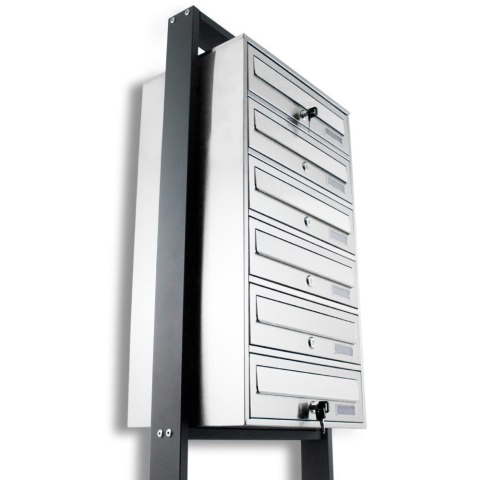 SKRZYNKA POCZTOWA LOKATORSKA 6 STAL NIERDZEWNA Z WRZUTNIKIEM