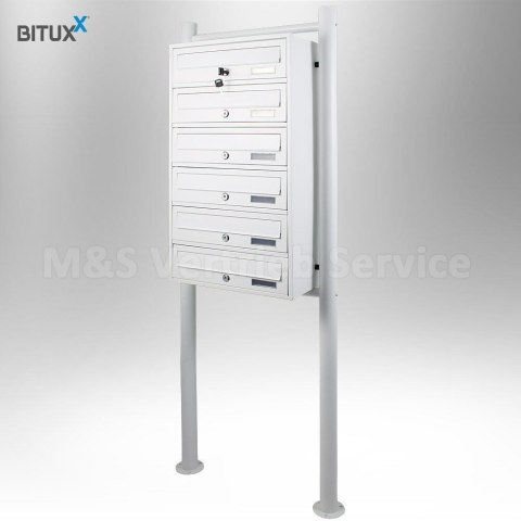 SKRZYNKA POCZTOWA LOKATORSKA BITUXX BIAŁA 6 WRZUTÓW NA LISTY