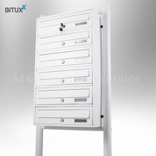 SKRZYNKA POCZTOWA LOKATORSKA BITUXX BIAŁA 6 WRZUTÓW NA LISTY