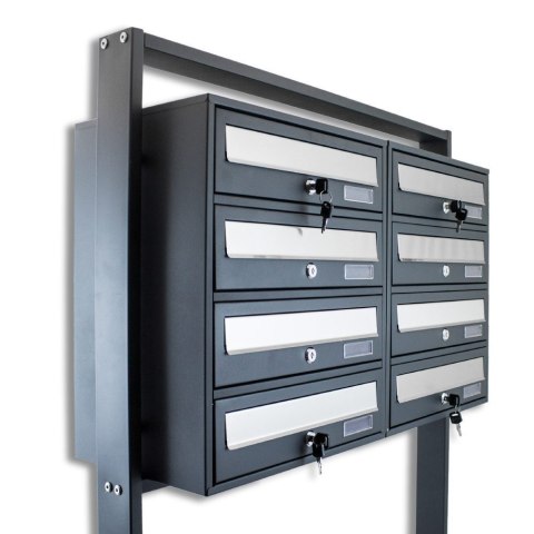 SKRZYNKA POCZTOWA NA LISTY LOKATORSKA 2X4 CIEMNOSZARA SZARA NA LISTY