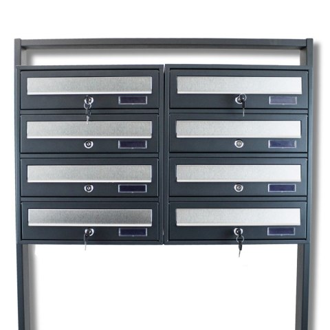 SKRZYNKA POCZTOWA NA LISTY LOKATORSKA 2X4 CIEMNOSZARA SZARA NA LISTY