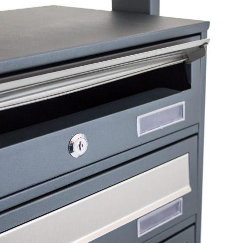 SKRZYNKA POCZTOWA NA LISTY LOKATORSKA 2X4 CIEMNOSZARA SZARA NA LISTY