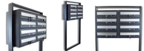 SKRZYNKA POCZTOWA NA LISTY LOKATORSKA 2X4 CIEMNOSZARA SZARA NA LISTY