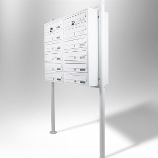 SKRZYNKA POCZTOWA NA LISTY LOKATORSKA 2x6 BIAŁA STAL NIERDZEWNA