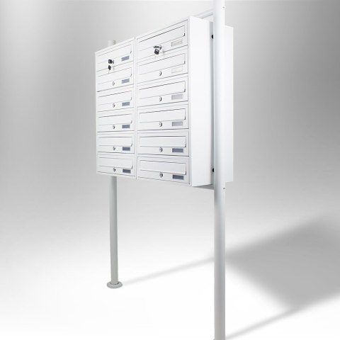 SKRZYNKA POCZTOWA NA LISTY LOKATORSKA 2x6 BIAŁA STAL NIERDZEWNA