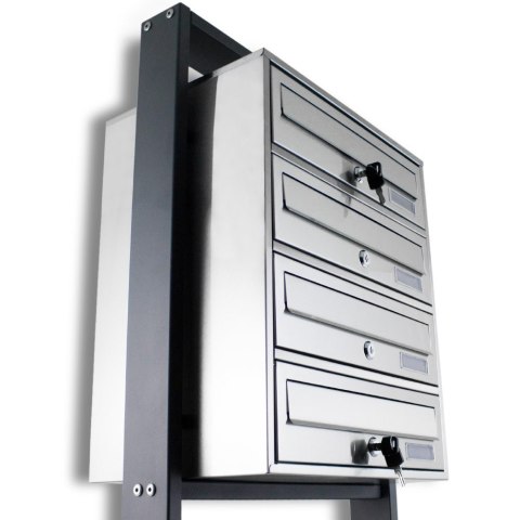 SKRZYNKA POCZTOWA NA LISTY LOKATORSKA 4 STAL NIERDZEWNA NA LISTY