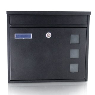 SKRZYNKA POCZTOWA NA LISTY NAŚCIENNA BITUXX 3 OKIENKA PODGLĄDOWE