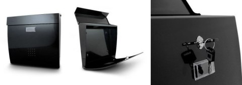 SKRZYNKA POCZTOWA NA LISTY NAŚCIENNA CZARNA 2 KLUCZYKI SOLIDNA