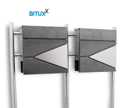 Podwójna wolnostojąca skrzynka na listy BITUXX – zestaw 2 szt. z gazetnikiem i stojakiem