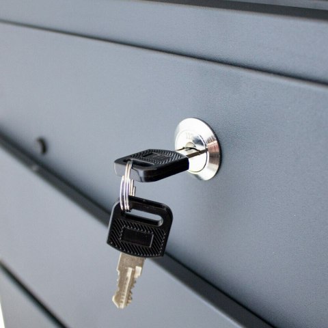 SKRZYNKA POCZTOWA NA LISTY PODWÓJNA NA STOJAKU INOX Z GAZETNIKIEM GRAFITOWE