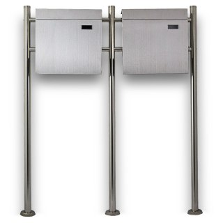 SKRZYNKA POCZTOWA NA LISTY PODWÓJNA NA STOJAKU Z GAZETNIKIEM