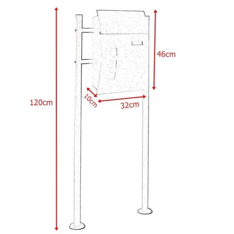 SKRZYNKA POCZTOWA NA LISTY Z GAZETNIKIEM NA GAZETY PRASĘ WOLNOSTOJĄCA