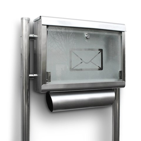 SKRZYNKA POCZTOWA NA LISTY ZE STOJAKAMI METALICZNA Z GAZETNIKIEM