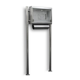 SKRZYNKA POCZTOWA NA LISTY ZE STOJAKAMI METALICZNA Z GAZETNIKIEM