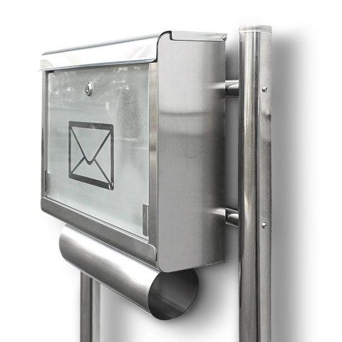 SKRZYNKA POCZTOWA NA LISTY ZE STOJAKAMI METALICZNA Z GAZETNIKIEM