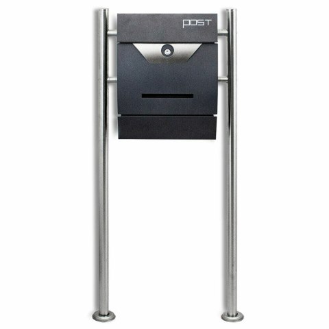 SKRZYNKA POCZTOWA STOJĄCA GRAFITOWA POST DUŻA 1 OKIENKO WGLĄDOWE MODNY DESING