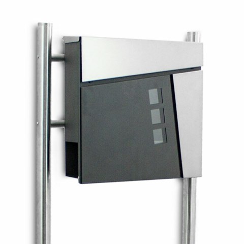 SKRZYNKA POCZTOWA W STYLU NOWOCZESNYM NA STOJAKU ZE STALI NIERDZEWNEJ